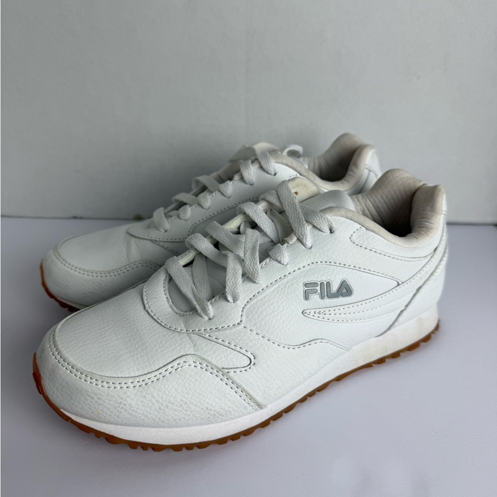 Fila White and Tan Athletic Shoes